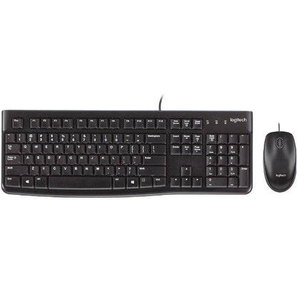 Logitech MK120 Keyboard & Mouse Combo Quiet typing and Spill resistant High-defi