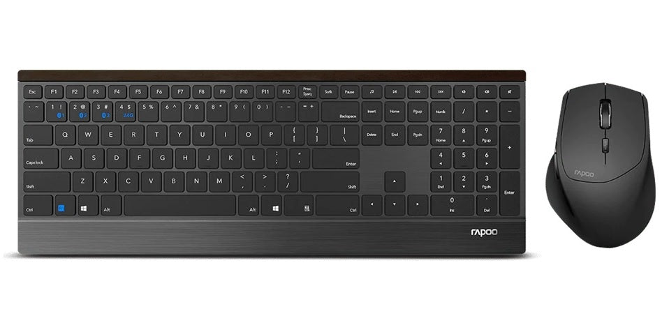 RAPOO 9500M Bluetooth & 2.4G Wireless Keyboard Mouse Combo Black- Multi-Device c