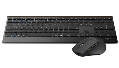 RAPOO 9500M Bluetooth & 2.4G Wireless Keyboard Mouse Combo Black- Multi-Device c