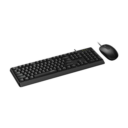 RAPOO X130pro - Wired Optical Mouse and Keyboard Combo Black / 1000dpi / Spill R