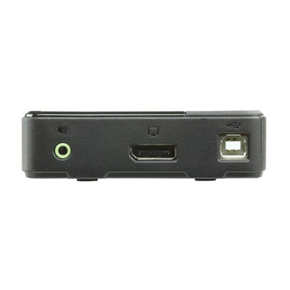 Aten Slim KVM Switch 2 Port Single Display DisplayPort w/ audio, Cables Included, Remote Port Selector,
