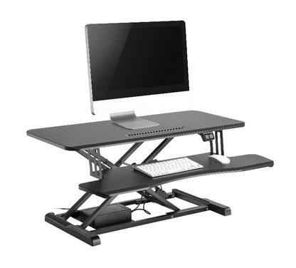 Brateck Electric Sit Stand Desk Converter (950x615x156~480mm) with Keyboard Tray Deck (Standard Surface) Worksurface Up to 20kg (LS)