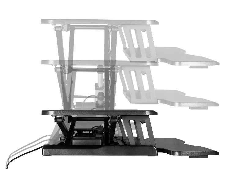 Brateck Electric Sit Stand Desk Converter (950x615x156~480mm) with Keyboard Tray Deck (Standard Surface) Worksurface Up to 20kg (LS)