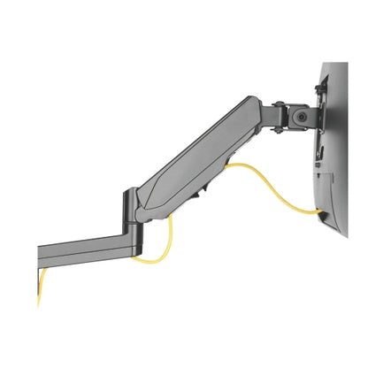 Brateck Single Screen Wall Mounted Gas Spring Monitor Arm,17'-32',Weight Capacity (per screen) 8kg; Matte Black