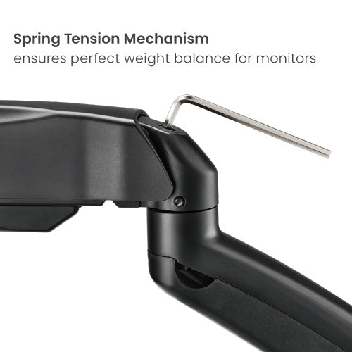 Brateck Economy Single Screen Spring-Assisted Monitor Arm Fit Most 17'-32' Monitor Up to 9 kg VESA 75x75/100x100, Matte Black