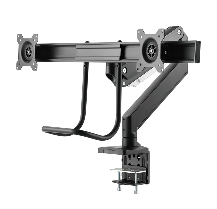 Brateck Dual Monitors Aluminum Heavy-Duty Gas Spring Monitor Arm with Handle Fit Most 17‘-32’ Monitors Up to 8kg per screen VESA 75x75/100x100(LS)