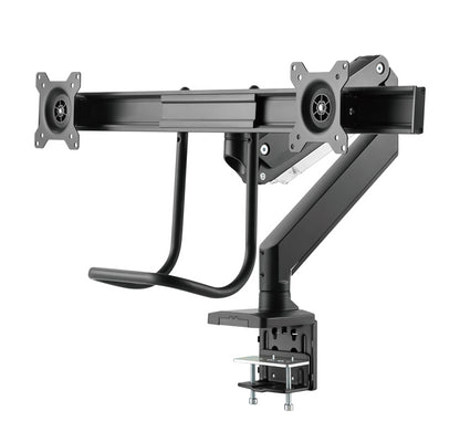 Brateck Dual Monitors Aluminum Heavy-Duty Gas Spring Monitor Arm with Handle Fit Most 17‘-32’ Monitors Up to 8kg per screen VESA 75x75/100x100(LS)
