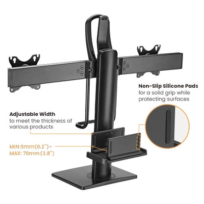 Brateck Dual Screens Vertical Lift Monitor Stand With Thin Client CPU Mount  Fit Most 17'-27' Monitor Up to 6kg per screen VESA 100x100,75x75 (LS)