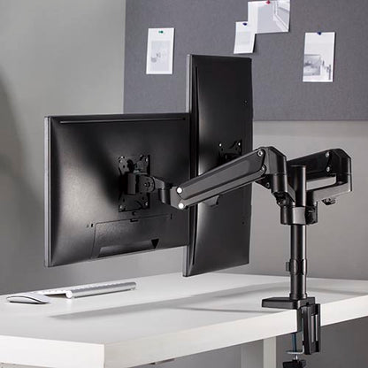 Brateck Dual Monitors Heavy-Duty Aluminum Gas Spring Monitor Arm Fit Most 17''-32'' Up to 12kg per screen VESA 75x75/100x100 (LS)