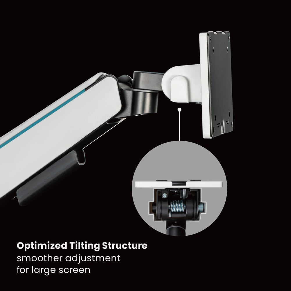 Brateck Single Heavy-Duty Gaming Monitor Arm Fit Most 17'-49' Monitor Up to 20KG, Fit Curved Monitor,  VESA 75x75,100x100 (LS)