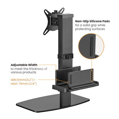 Brateck Vertical Lift Monitor Stand With Thin Client CPU Mount  Fit Most 17'-32' Monitor Up to 8KG VESA 75x75,100x100(Black) (LS)