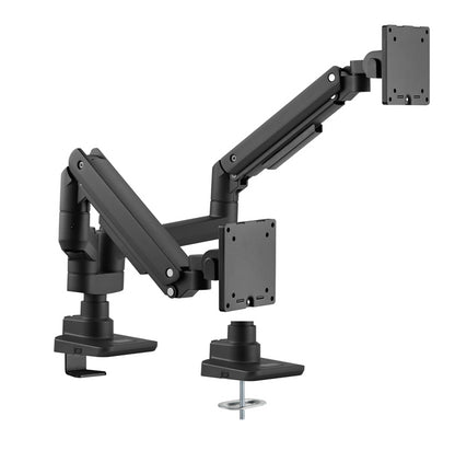 Brateck Fabulous Pole-Mounted Gas Spring Dual Monitor Arm Fit Most 17'-35' Monitors, Up to 20kg per screen VESA 75x75/100x100 Fine Texture Black ï¼ˆLSï¼‰