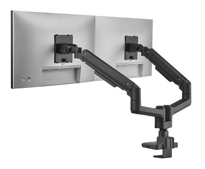 Brateck Fabulous Pole-Mounted Gas Spring Dual Monitor Arm Fit Most 17'-35' Monitors, Up to 20kg per screen VESA 75x75/100x100 Fine Texture Black ï¼ˆLSï¼‰
