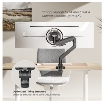 Brateck LDT87-C012-B TITAN HEAVY-DUTY GAS SPRING MONITOR ARM BLACK, Fit Screen Size: 24'-57' Up to 27 KG (LS)