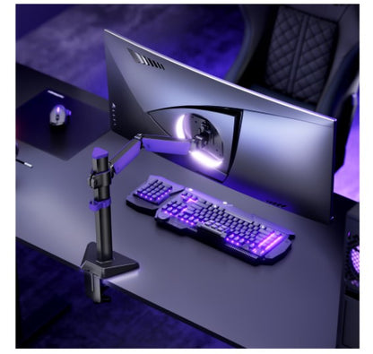 Brateck LDT89-C012 Amethyst Articulating Gaming Monitor Arm Matte Black, Fit Screen Size: 17'-40' Up to 12 KG, VESA 75x75,100x100 (LS)