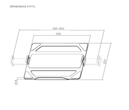 Brateck Universal Aluminum Laptop Holder For Monitor Arms Black, 304x227x39mm,  Weight Capacity: 9kg, VESA Compatible:75x75 (LS)