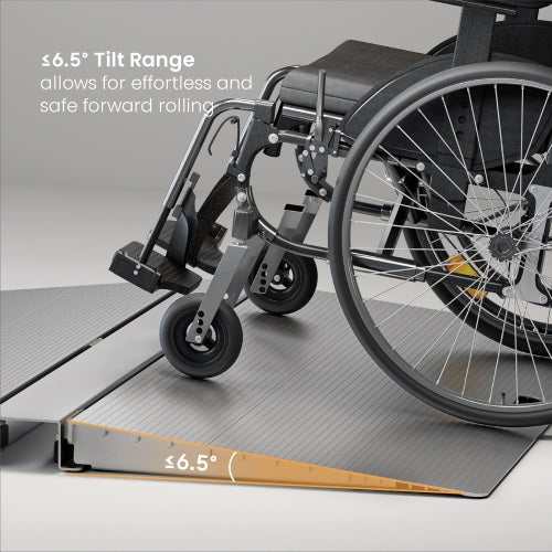 Brateck Two-Sided Aluminum Wheelchair Threshold Ramp, Silver Color, 1114x920x60mm, Weight Capacity 300kg (LS)