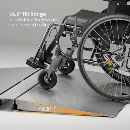 Brateck Two-Sided Aluminum Wheelchair Threshold Ramp, Silver Color, 1114x920x60mm, Weight Capacity 300kg (LS)