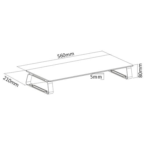 Brateck Universal Tabletop Monitor Riser (560x210x80mm) Fit Screen Size 13'-32' Weight Capacity Up to 20kg (LS)