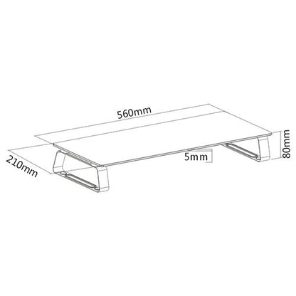 Brateck Universal Tabletop Monitor Riser (560x210x80mm) Fit Screen Size 13'-32' Weight Capacity Up to 20kg (LS)