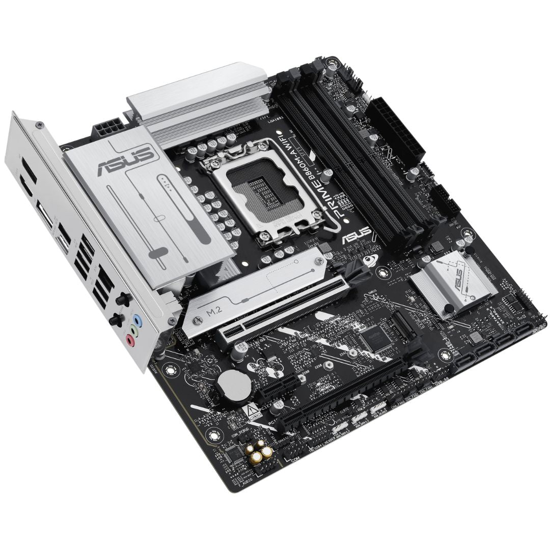 ASUS PRIME B860M-A WIFI-CSM Micro-ATX Motherboard 256GB, DDR5, 1 x PCIe 5.0,  2 x M.2 slots,  4 x SATA, WiFi 6E, 1 x HDMI, 2 x DP
