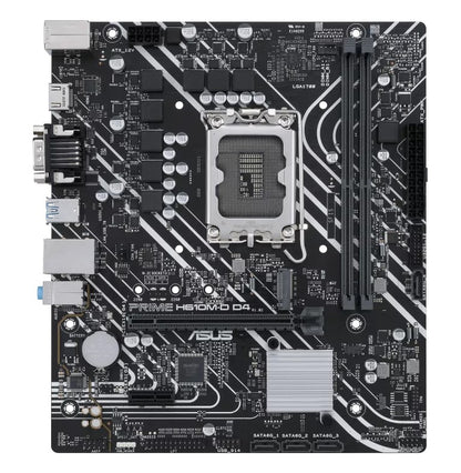ASUS H610M PRIME H610M-D D4-CSM Intel LGA 1700 mATX Motherboard, DDR4 64GB, PCIe4.0, M.2, 1Gb Ethernet, HDMI, D-SUB, USB3.2 Gen1, SATA 6Gbps,