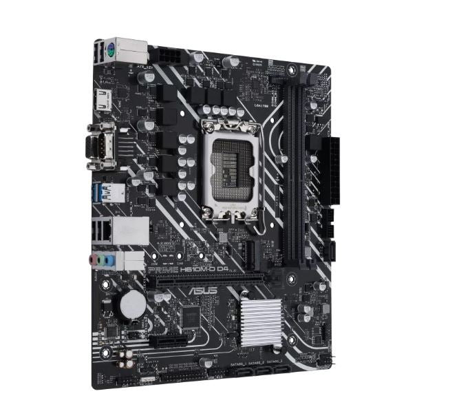 ASUS H610M PRIME H610M-D D4-CSM Intel LGA 1700 mATX Motherboard, DDR4 64GB, PCIe4.0, M.2, 1Gb Ethernet, HDMI, D-SUB, USB3.2 Gen1, SATA 6Gbps,