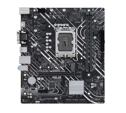 ASUS H610M PRIME H610M-D D4-CSM Intel LGA 1700 mATX Motherboard, DDR4 64GB, PCIe4.0, M.2, 1Gb Ethernet, HDMI, D-SUB, USB3.2 Gen1, SATA 6Gbps,