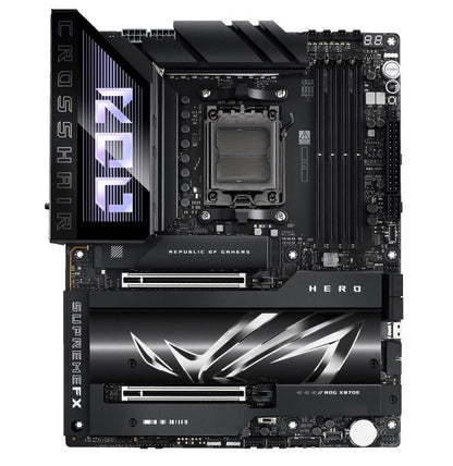 ASUS AMD ROG CROSSHAIR X870E HERO (AM5) ATX Motherboard, DDR5 192GB, 2 x PCIe 5.0 x16 slots with Q-Release Slim , 5 x M.2 slots , 1 x SlimSAS Connec