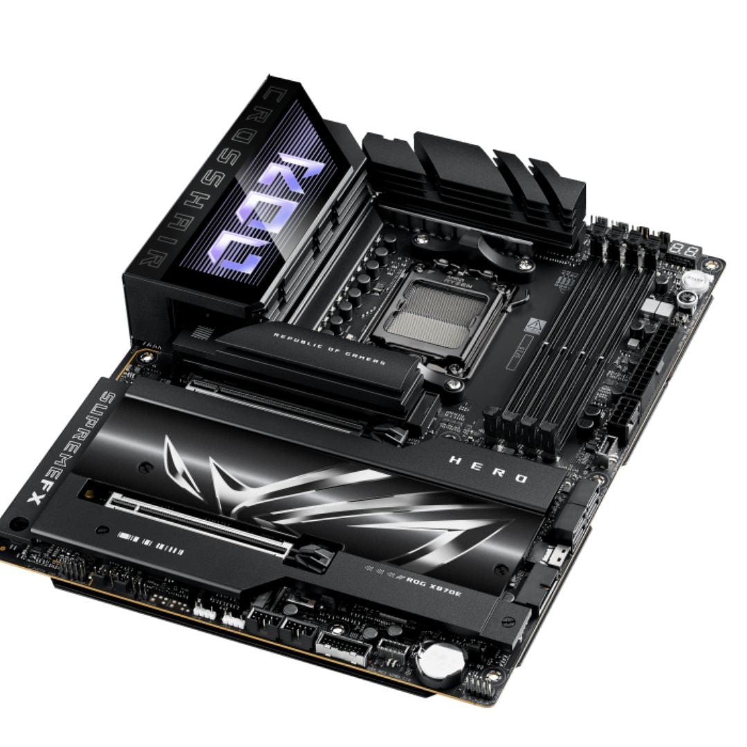 ASUS AMD ROG CROSSHAIR X870E HERO (AM5) ATX Motherboard, DDR5 192GB, 2 x PCIe 5.0 x16 slots with Q-Release Slim , 5 x M.2 slots , 1 x SlimSAS Connec