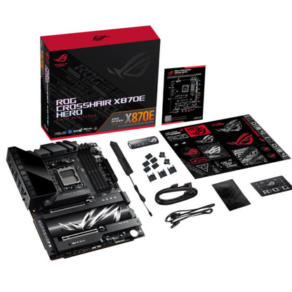 ASUS AMD ROG CROSSHAIR X870E HERO (AM5) ATX Motherboard, DDR5 192GB, 2 x PCIe 5.0 x16 slots with Q-Release Slim , 5 x M.2 slots , 1 x SlimSAS Connec