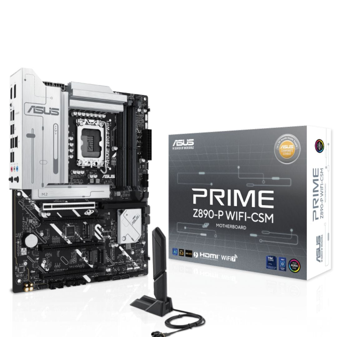 ASUS PRIME Z890-P WIFI-CSM LGA1851 ATX Motherboard 192GB, DDR5, 1 x PCIe 5.0 x16 slots, 4 x M.2 slots, 4 x SATA 6Gb/s