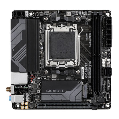 Gigabyte B650I AX Motherboard 2x DDR5~96GB,1x PCIe x16, 1x M.2, 2x SATA 6, 3x USB 3.2, 1x USB-C, 4x USB 2.0