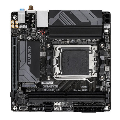 Gigabyte B650I AX Motherboard 2x DDR5~96GB,1x PCIe x16, 1x M.2, 2x SATA 6, 3x USB 3.2, 1x USB-C, 4x USB 2.0