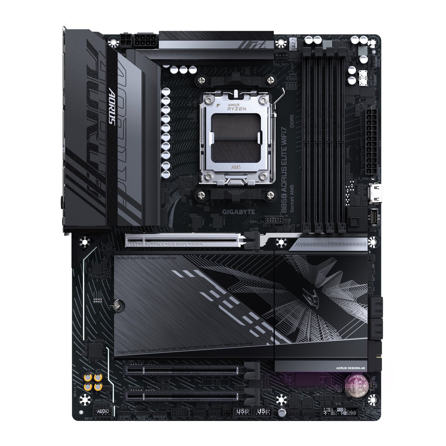 Gigabyte B850 A ELITE WF7 1.0, AMD AM5, 4 x DDR5 up to 256 GB, 1 x HDMI. 3x PCI