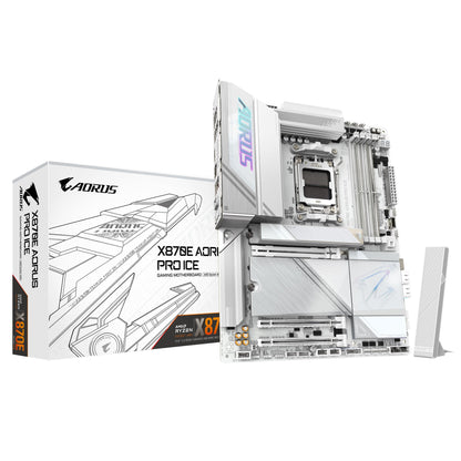 Gigabyte X870E AORUS PRO ICE AMD AM5 ATX Motherboard 4x DDR5~256GB,3x PCIe x16,