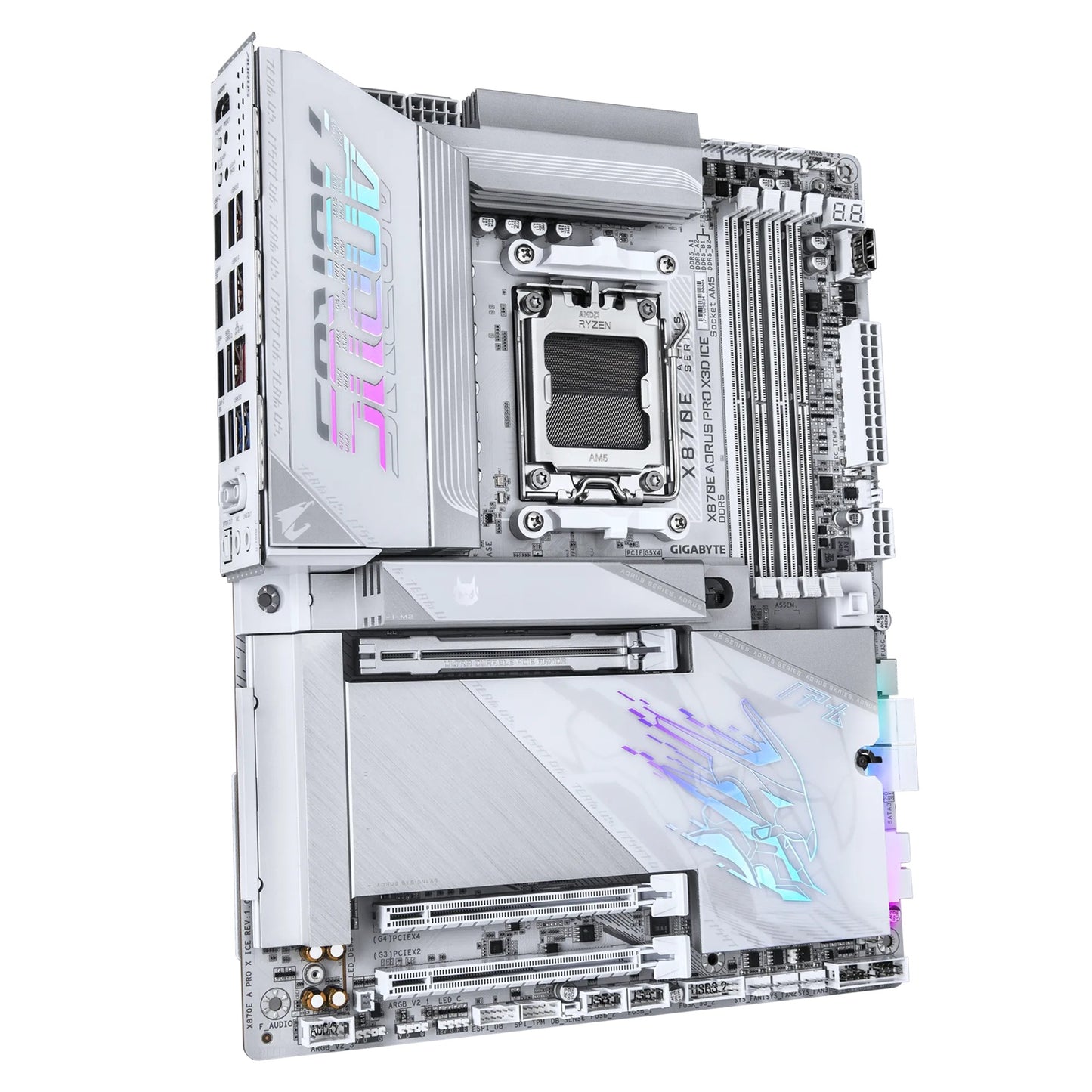 Gigabyte X870E A PRO X3D ICE: AM5, DDR5 256GB, ALC1220, 5GbE LAN, Q-Flash, Smart Backup, GCC, ATX, Win11, Ryzen 7000â€“9000