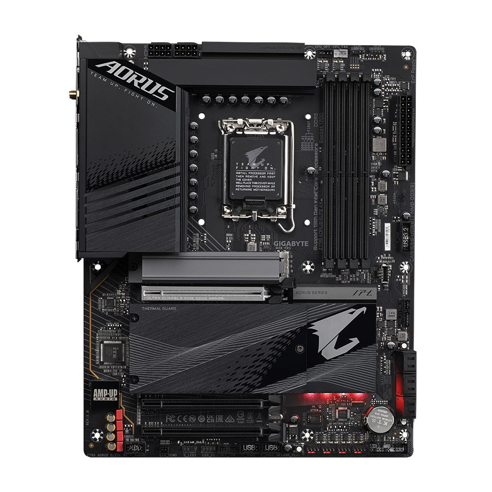 Gigabyte Z790 AORUS ELITE AX 1.0 Intel LGA 1700 ATX Motherboard, 4x DDR5 ~128GB, 3x PCI-E x16, 4x M.2, 6x SATA,  5x USB 3.2, 1x USB-C, 4x USB 2.0