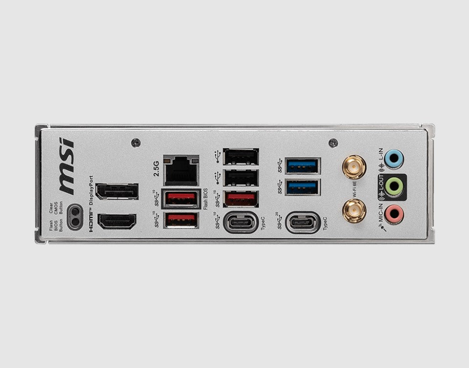 MSI B650M PROJECT ZERO Motherboard, AMD B650, 4x DDR5 128GB, 1x HDMI, 2x M.2, USB 3.2 Type A  x9