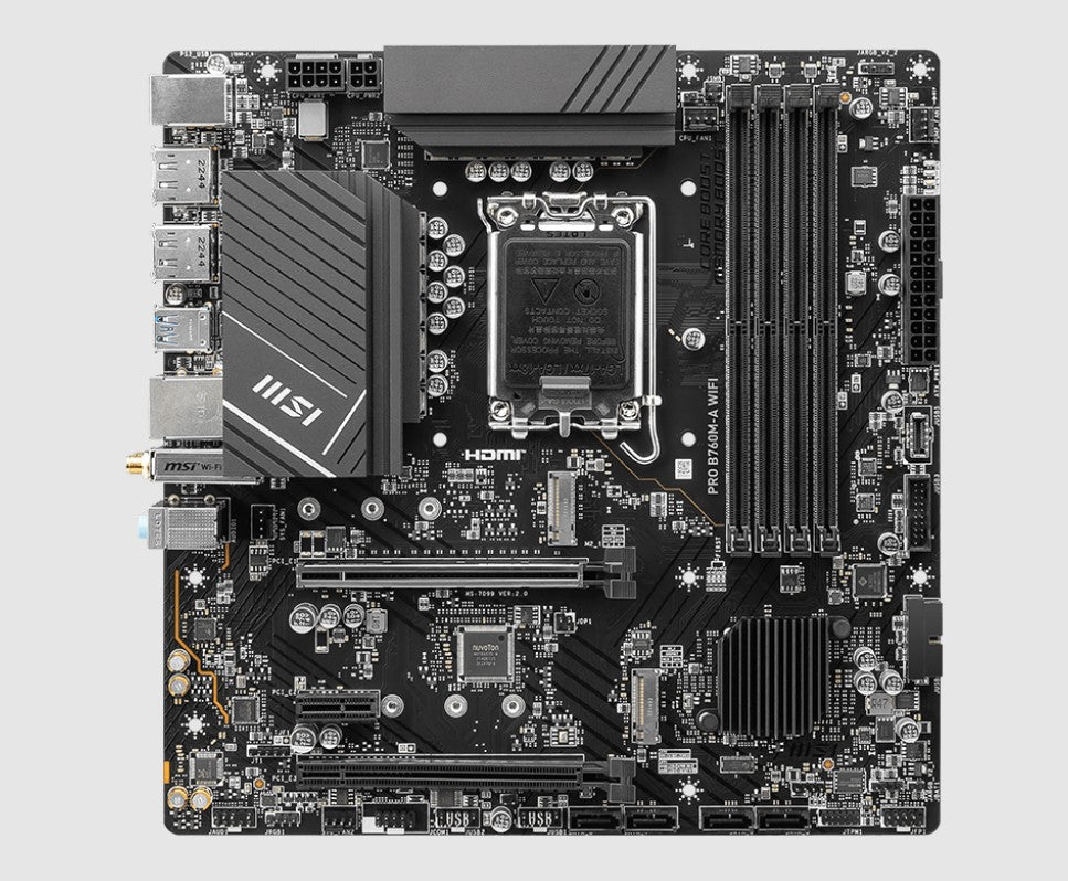 MSI PRO B760M A WIFI ATX Motherboard, 4x DDR5~256GB, 2x HDMI™,  2x PCI-E x 16,