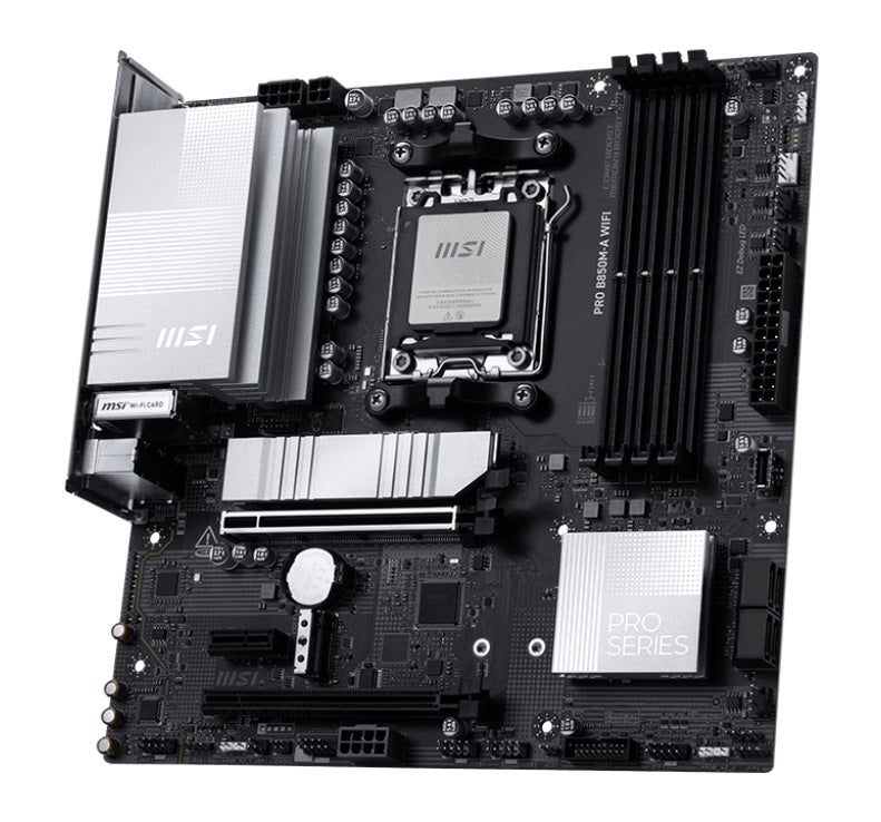 MSI PRO B850M-A WIFI, AM5, 4x DDR5 256GB, 1x HDMI, 1x PCI-E x16 slot, 3x M.2,4x USB2.0, 3x USB C, Wi-Fi 7