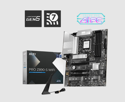MSI PRO Z890-S WIFI, INTEL Z890, 4x DDR5 256GB, 1x HDMI, 4x PCI-E x16 slot, 3x M.2, 4x SATA, 4x USB 2.0, IntelÂ® Wi-Fi 7