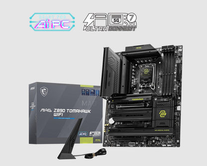 MSI MAG Z890 TOMAHAWK WIFI Motherboard, 4x DDR5 256GB, 3x PCI-E x 16, 4x M.2, 4x SATA 6G, 7x USB 3, 3x USB-C