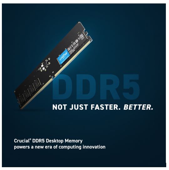 Crucial 8GB (1x8GB) DDR5 UDIMM 5600MHz CL46 Desktop PC Memory