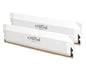Crucial Pro 32GB (2x16GB) DDR5 UDIMM 6400MHz CL32 White Heat Spreader Overclocking Support Intel XMP AMD Ryzen Desktop PC Gaming Memory