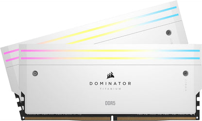 Corsair Dominator Titanium RGB 64GB (2x32GB) DDR5 DRAM 6000MT/s CL30 Intel XMP Memory Kit â€” White