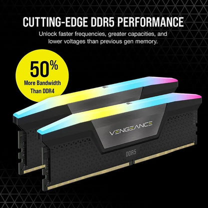 Corsair Vengeance RGB 32GB (2 x16GB) 288-Pin PC RAM DDR5 6000 (PC5 48000) Desktop Memory
