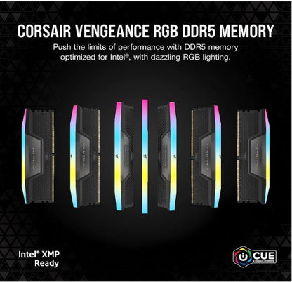 Corsair Vengeance RGB 32GB (2x16GB) DDR5 UDIMM 5600MHz C36 1.25V Desktop Gaming Memory Black Optimized for AMD Expo Ryzen 7000 Series