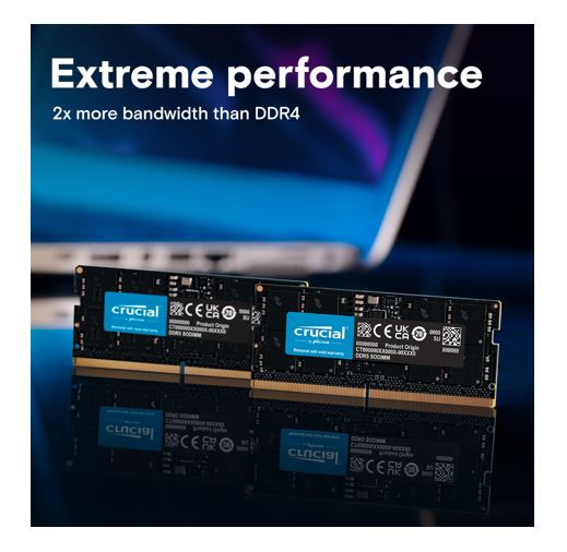 Crucial 128GB (2x64GB) DDR5 SODIMM 5600MHz CL46 Desktop PC Memory