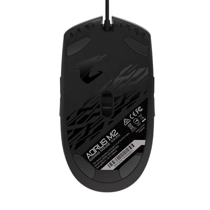Gigabyte AORUS M2 Optical Gaming Mouse USB Wired 6200 dpi 12K fps 50g 3D Scroll 50 million click Matte Black RGB Fusion On-the-fly DPI Adjustment